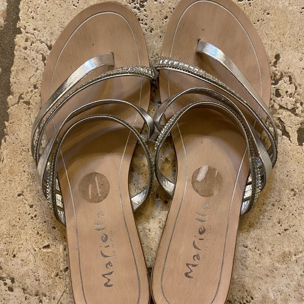 Mariella silver flat sandal